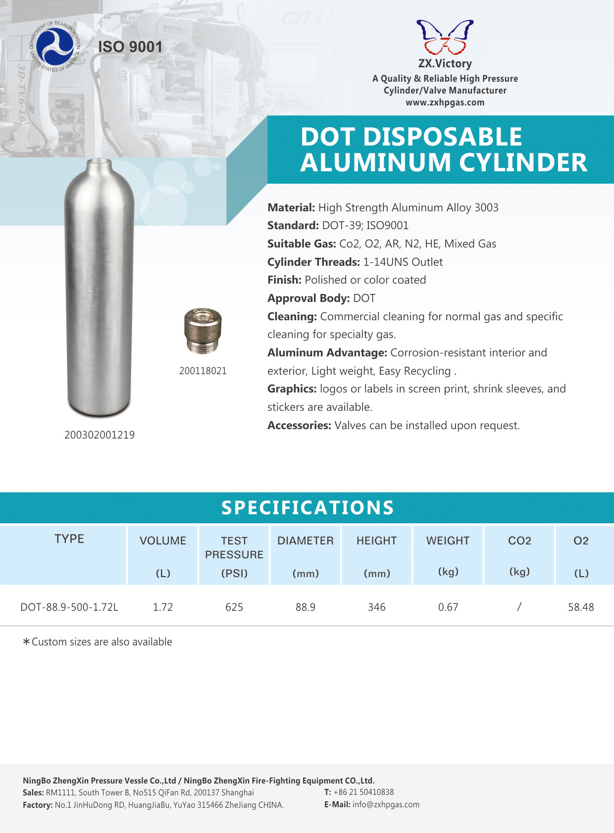 DOT Disposable Cylinder 2