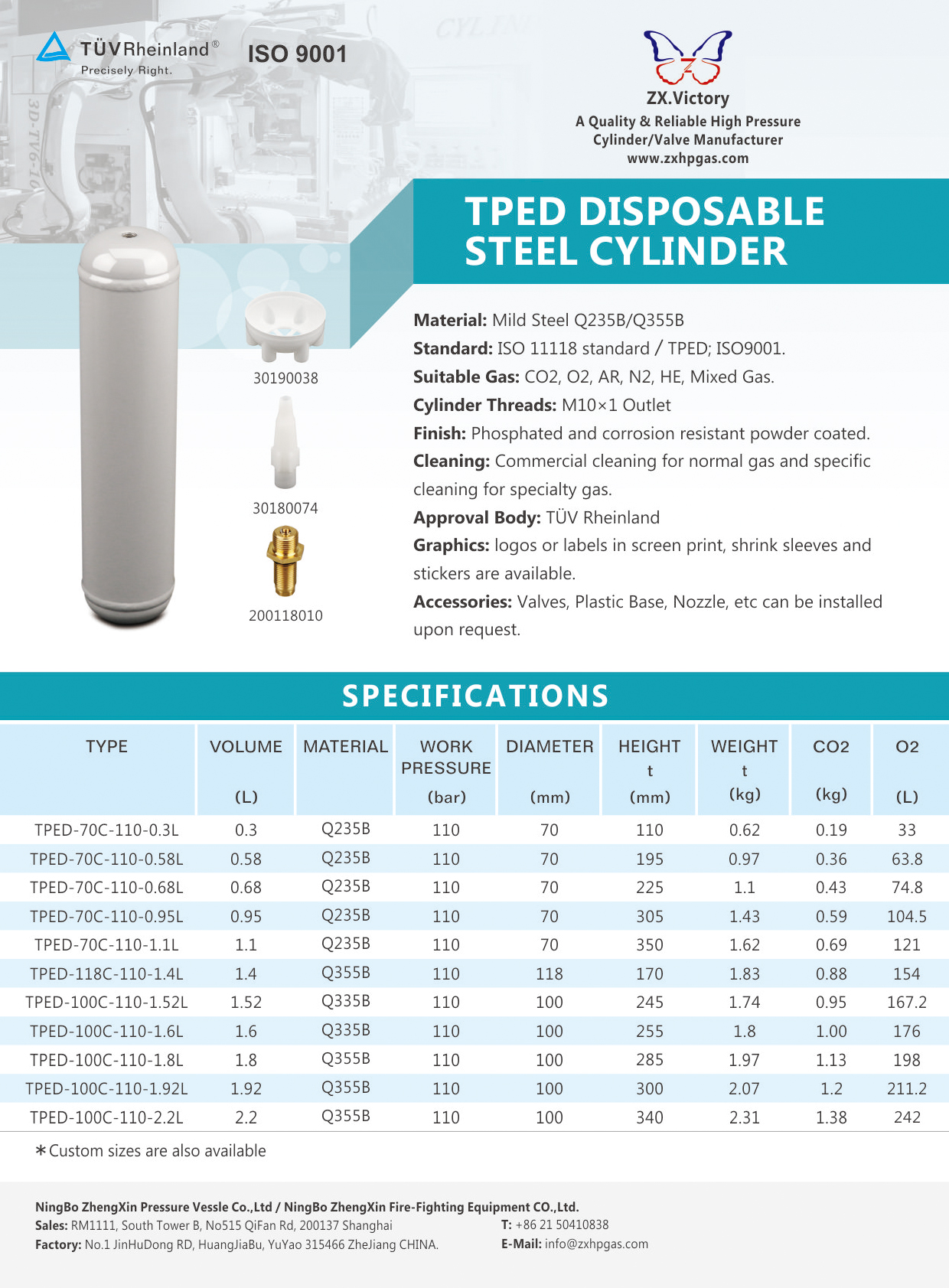 TPED Disposable Cylinder